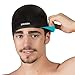2-IN-1 Premium Silicone Swim Cap - Reversible For Men and Women (black)