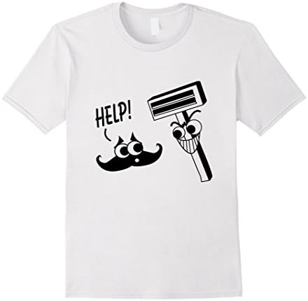 Help Mustache Shaving Shirt - Male Large - White