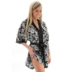 SeXy PLUS SIze Chemise Nightgown Set Robe Padded Hanger Floral Print Queen Size 2X
