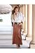 Together Lace-up front leather skirt (misses 08 PECAN)
