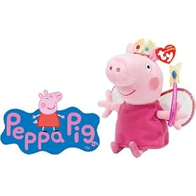 Peppa Pig Princess Peppa Beanie Baby, plush toys (Approximately 7" tall)