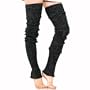 Charcoal Super Long Cable Knit Leg Warmers