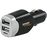 AmazonBasics 4.0 Amp Dual USB Car Charger for Apple and Android Devices (High Output)