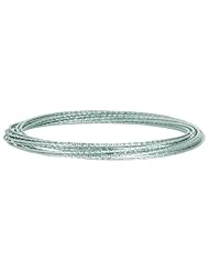 Silver Rhodium Plated Polish 0.90mm Multi Strand Diamond Cut Slip On Bangle