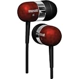 New Maxell Mahogany Timbers Digital Earbuds Natural Wood Clean Rich Warm Sound Braided Nylon Cable
