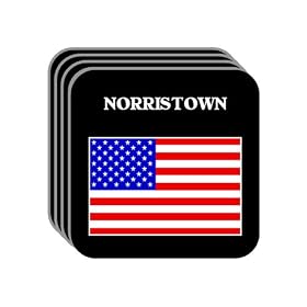 US Flag - Norristown, Pennsylvania (PA) Set of 4 Mini-Mousepad Coasters