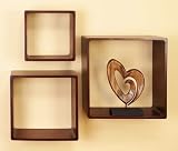 Upscale Modern Designed Set of 3 Wood FLOATING SHELVES in SQUARE SHAPE