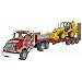 Bruder Mack Granite Flatbed Truck with JCB Loader Backhoe