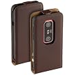 YAYAGO Premium Flip-New-Style Leder Tasche in Braun -Ultra Flach- f�r Ihr HTC Evo 3D / 3 D inkl. dem Original YAYAGO Clean-Pad