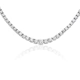 8 ct. Graduated Cubic Zirconia Tennis Necklace in Sterling Silver