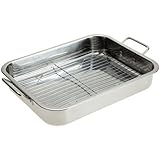 Stainless Steel Heavy Duty 16" Lasagna / Roasting Pan with Rack