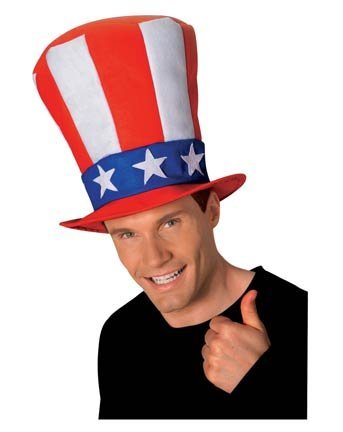 Uncle Sam Stovepipe Hat Adult Stove Pipe Patriotic Costume Accessory