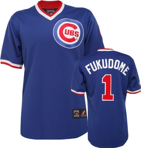 Kosuke Fukudome Blue Majestic Cooperstown Replica Chicago Cubs Jersey