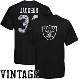 Oakland Raiders Tees : Reebok Oakland Raiders #34 Bo Jackson Retired Legends Name & Number Vintage Tees