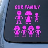 STICK FAMILY - Figures - Vinyl Car Decal Sticker #1648 | Vinyl Color: Pink