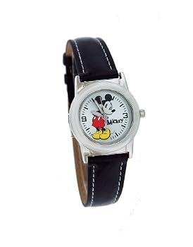 Disney #MCK621 Women's Black Leather Band Mickey Mouse Watch