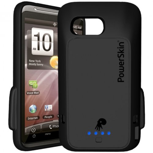 Xpal PowerSkin Protective Case with Built-in Battery for HTC Thunderbolt 4G / Incredible HD / Droid Thunderbolt - Black