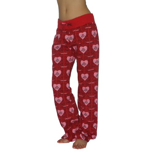 Womens NCAA Ohio State Buckeyes Cotton Thermal Sleepwear / Pajama Pants - Red (Size: XL)