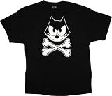 Felix the Cat Crossbones T-Shirt Tee Black