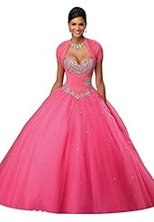 Tulle  Lace-Up Crystal  Sequined Pleated Sweetheart Corset   Waistline  Ball Gown Quinceanera Dress  With Ruffles