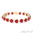 Jaqu De Lili! Made in USA Vibrant Bracelet With 52.40ctw Clean Diamonds and Rubies Made of 14K Gold