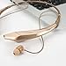 GJT®Wireless Stereo Bluetooth 4.0 Headsets Headphones Flex Neck Strap EarBuds Lightweight Noise Cancelling Earphones for iPhone,Samsung,Android Cellphones Enabled Bluetooth Device(GOLD)