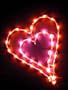 Double Heart Lighted Window Decor - 14"