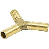 8mm 5/16" Brass Barbed Y Piece 3 Way Fuel Hose Joiner
