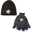 New Orleans Saints "The Grip" Gloves & Knit Beanie 2-Pack
