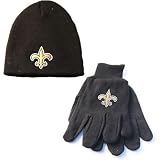 New Orleans Saints "The Grip" Gloves & Knit Beanie 2-Pack