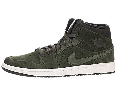 Nike Air Jordan 1 Mid Nouveau Men Sneakers Sequoia/Black/Sail 629151-303