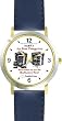 Habit 3 - Big Rocks Go First (English Text) - DELUXE TWO-TONE WATCH from THE 7 HABITS - WATCH COLLECTION BY WATCHBUDDY&reg; - Arabic Numbers - Blue Leather Strap-Size-Large ( Men's Size or Jumbo Women's Size )