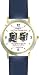 Habit 3 - Big Rocks Go First (English Text) - DELUXE TWO-TONE WATCH from THE 7 HABITS - WATCH COLLECTION BY WATCHBUDDY&reg; - Arabic Numbers - Blue Leather Strap-Size-Large ( Men's Size or Jumbo Women's Size )