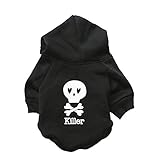 P&Q Estore Pet Clothes Adorable Dog Hoodie Small Dogs Clothes Dog Costume (Killer(Black), Small)