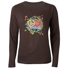 Peace Love Obama [globe] Women's Long Sleeve Dark