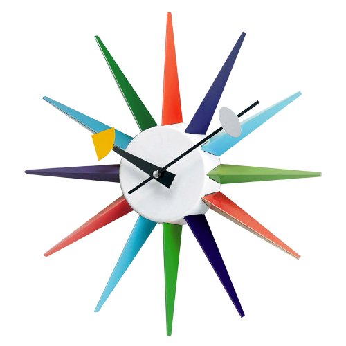 Retro Knoll Nelson Ball Starburst Clock 50's Eames Era  13x13x2