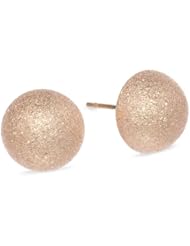 Stainless Steel 18 Karat Rose Gold Plated Glitter Finished Stud Earrings