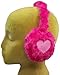 N'Ice Caps Girls Soft Velboa Faux Fur Ear Muffs with Heart Embroidery (black/fuchsia)