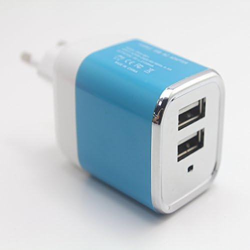 I Paimy 2-Port USB Socket Charger for iPhone 6 plus 6s Samsung Galaxy S6 S5 (blue)