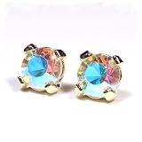 pewterhooter boucles d'oreilles de cristal avec boîte-cadeau.Fait avec cristal Swarovski.