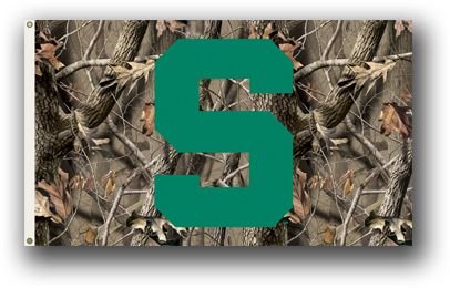 Michigan State University Spartans Realtree Camo Flag a