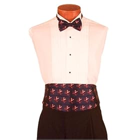Virginia Cummerbund and Bow Tie Set - University of Virginia Blue Cummerbund Set with V Logo