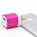 Wall Charger, OKRAY [3-Pack] 5V/1AMP 1-Port USB Wall Home Travel Charger Plug Power Adapter For iPhone 6/6 plus 5S 5 4S,Samsung Galaxy S6 S5 S4 S3,HTC One M8 M9,LG G2 G3,Blackberry,Motorola And More(Black White Rose Pink)