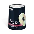 TDK CD-R80CBA100-B CD-R 80min 52x 100 Pack Cakebox