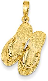 14k 3-D Maui Aloha Flip-Flops Pendant,