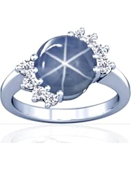 Platinum Oval Cut Blue Sapphire Ring With Sidestones