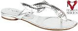 Produkt-Bild: Original Vista Damen Dianetten Fashion Zehentrenner mit Softlederdecksohle Made in ITALY silber