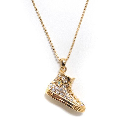 Converse Sneaker Gold Tone Charm and Chain