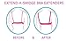 Coco's 2 Hook Bra Extender Band Lengthener with 4 Rows in 3-pack
