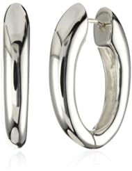 Zina Sterling Silver Contemporary Collection Long Drop Snap Hoop Earrings